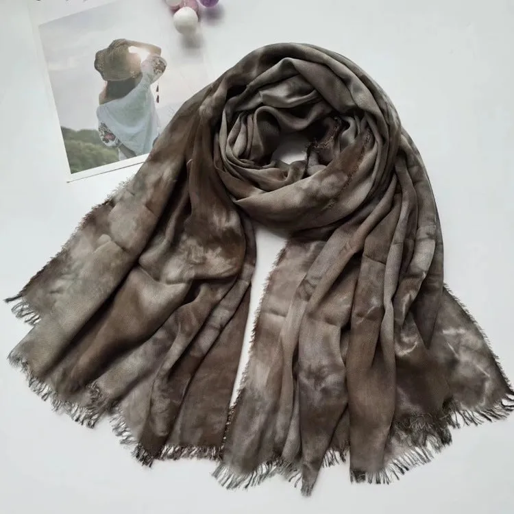 17A64  50Ethnic style rayon cotton handmade tie-dyed shawl scarf