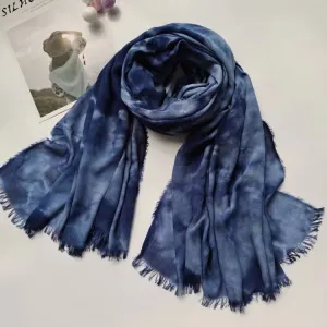17A64  50Ethnic style rayon cotton handmade tie-dyed shawl scarf