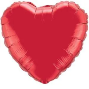 18" Ruby Red Heart Mylar Balloon