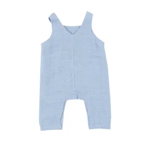 Angel Dear Dusty Blue Solid Muslin Overalls