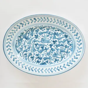 Arabesco Turquoise oval platter - 42cm