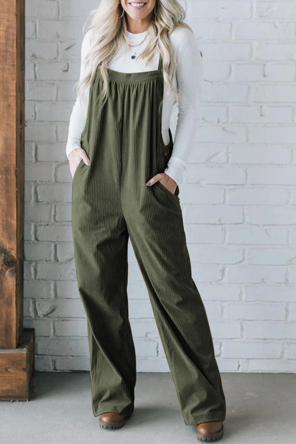 Army Green Corduroy Overall