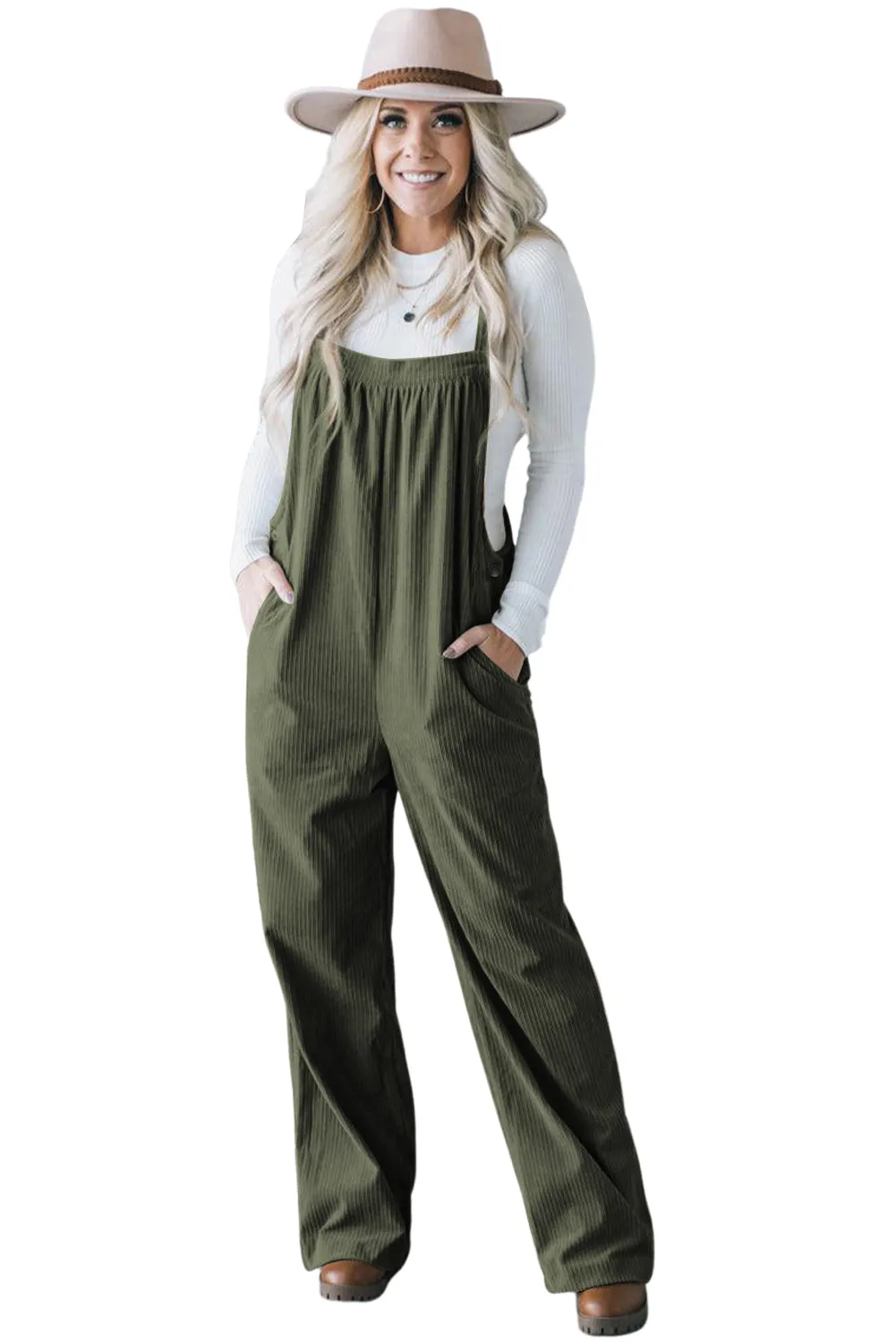 Army Green Corduroy Overall