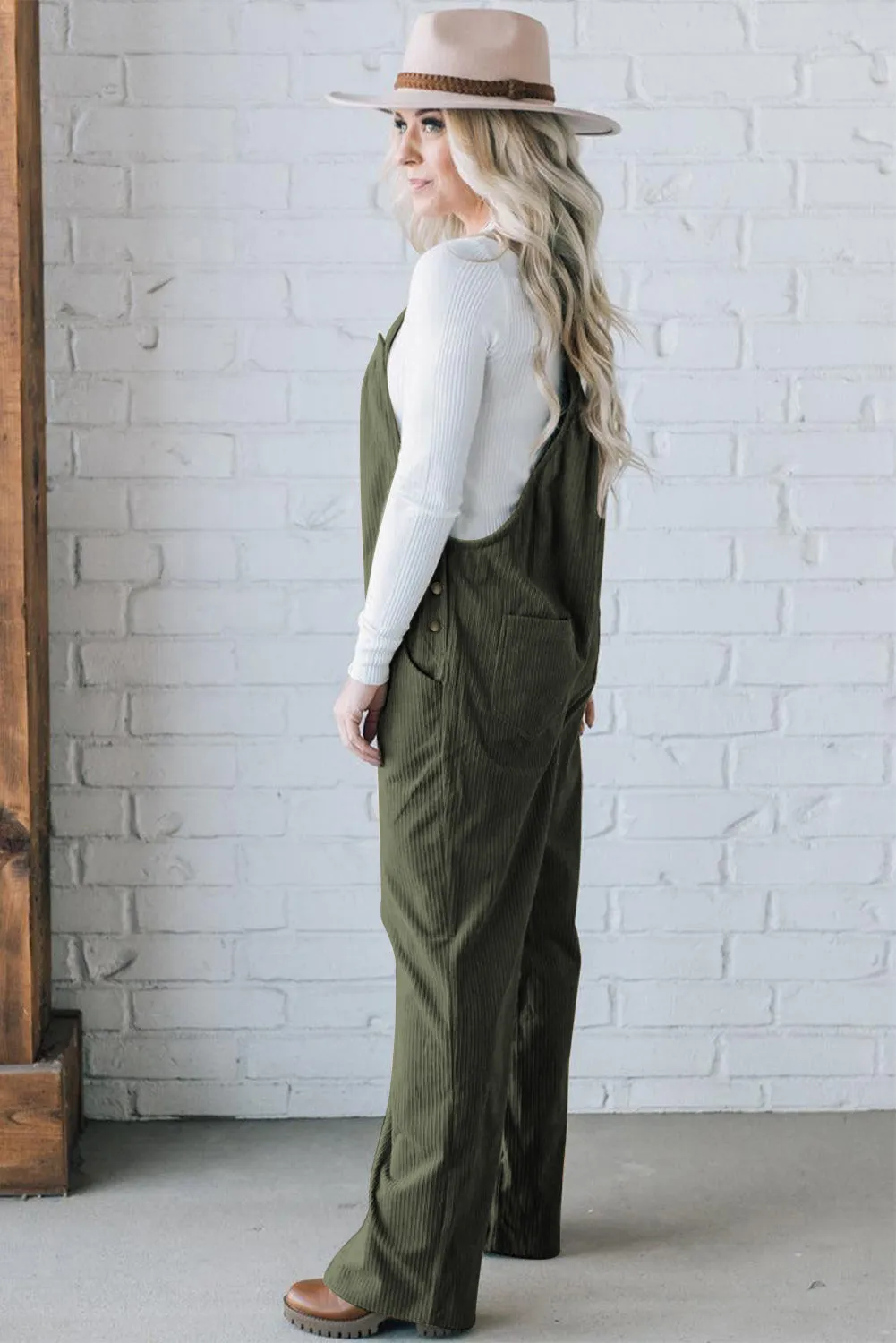 Army Green Corduroy Overall