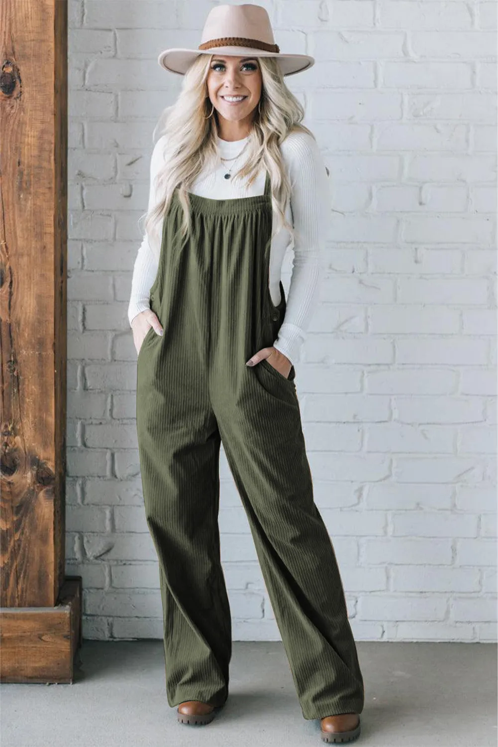 Army Green Corduroy Overall