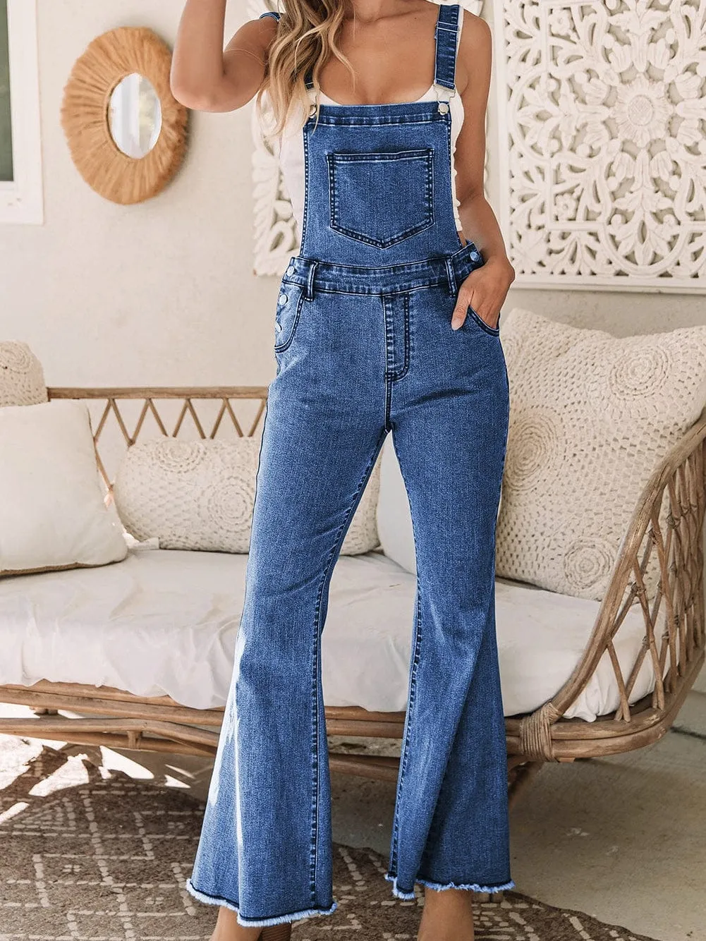 Blue Wash Denim Overalls