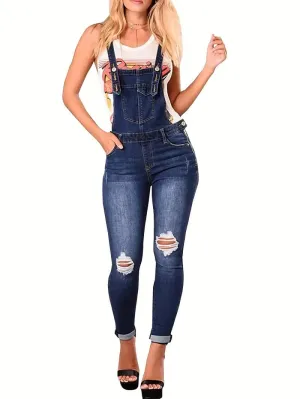 Blue Wash Denim Overalls