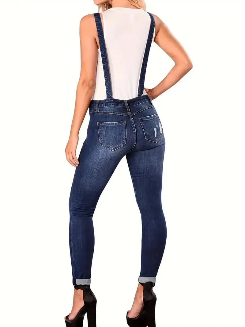 Blue Wash Denim Overalls