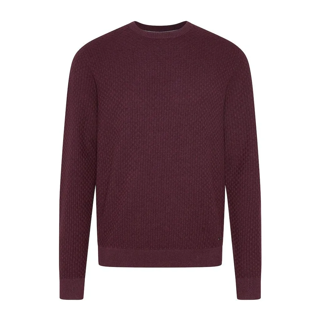 Bugatti Mens Pullover Knit O-Neck 7400-45521/790 Blackberry