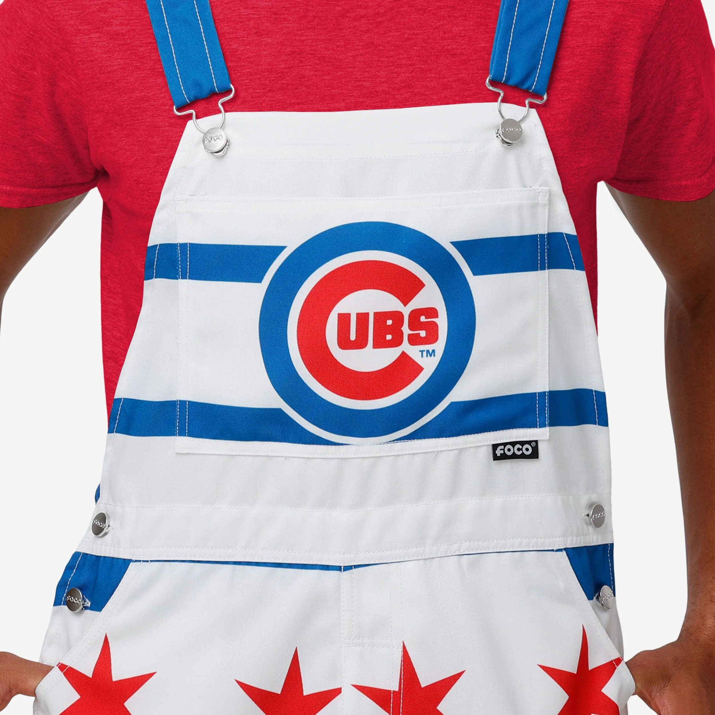 Chicago Cubs Mens Flag Thematic Bib Overalls
