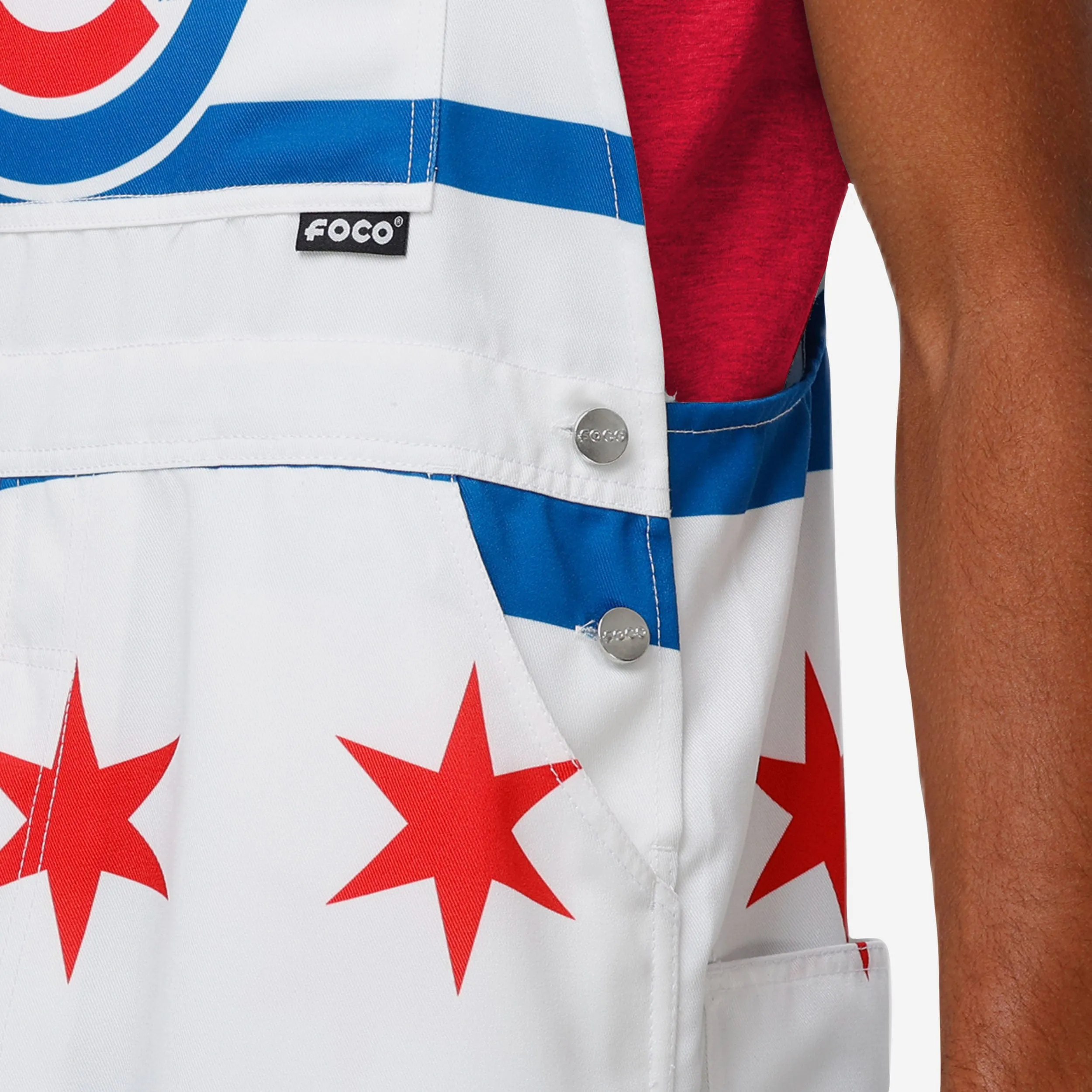 Chicago Cubs Mens Flag Thematic Bib Overalls