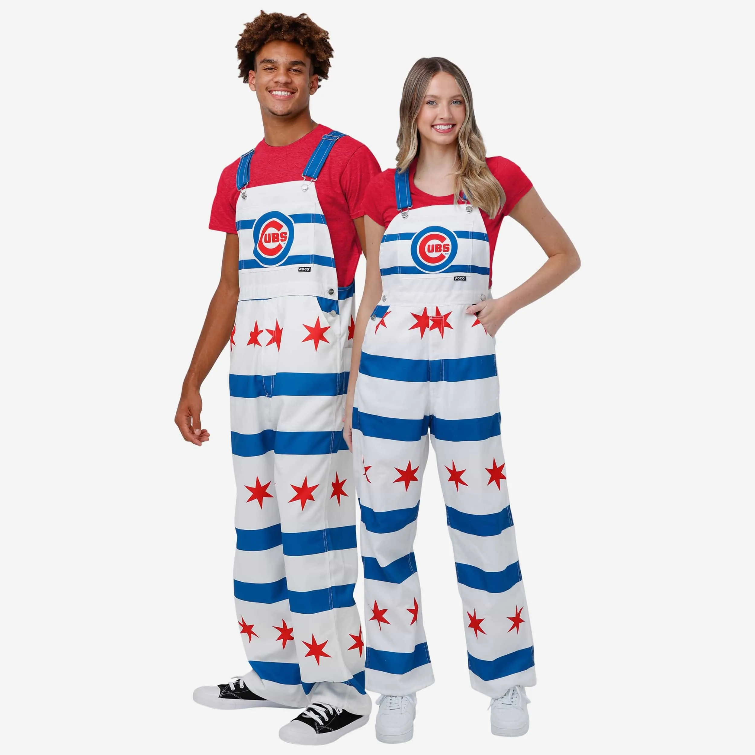 Chicago Cubs Mens Flag Thematic Bib Overalls