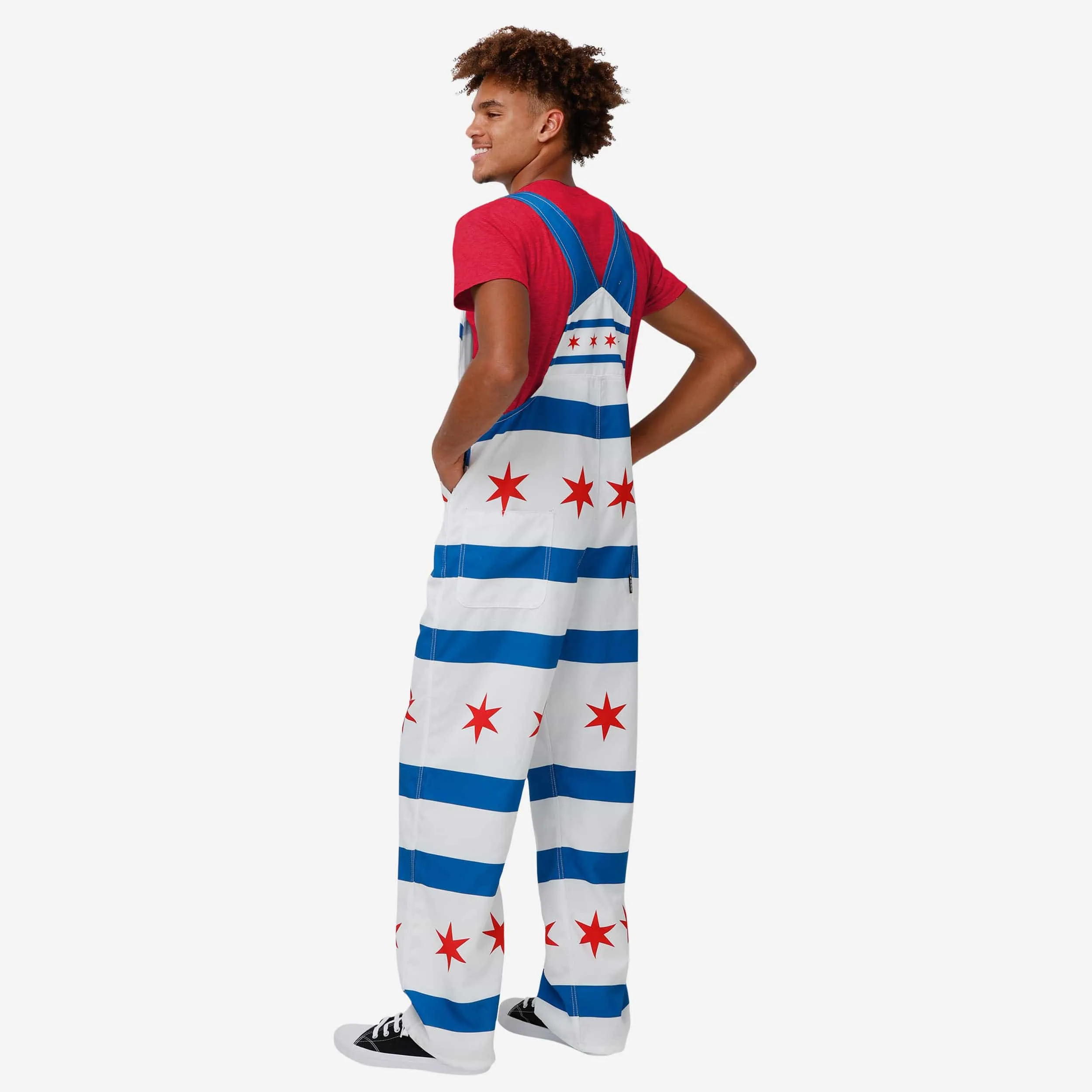 Chicago Cubs Mens Flag Thematic Bib Overalls