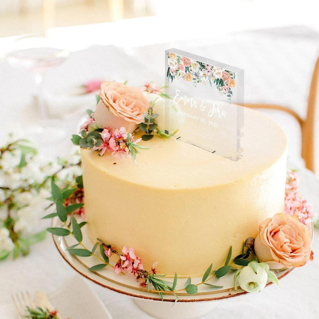 Custom Square Acrylic Cake Topper Collection