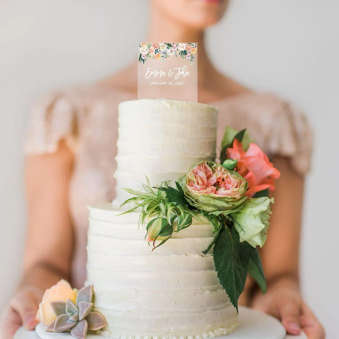 Custom Square Acrylic Cake Topper Collection