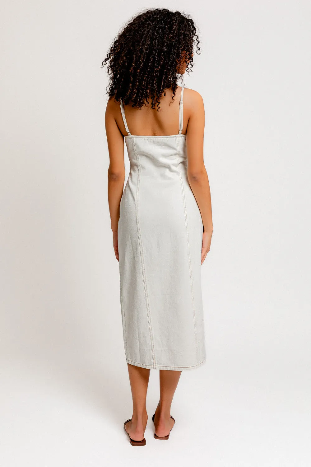 denim doll midi dress