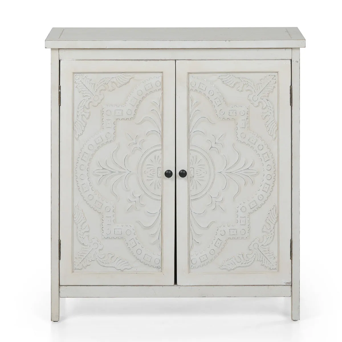 Distressed Embossed  Entryway Cabinet-MFSTUDIO