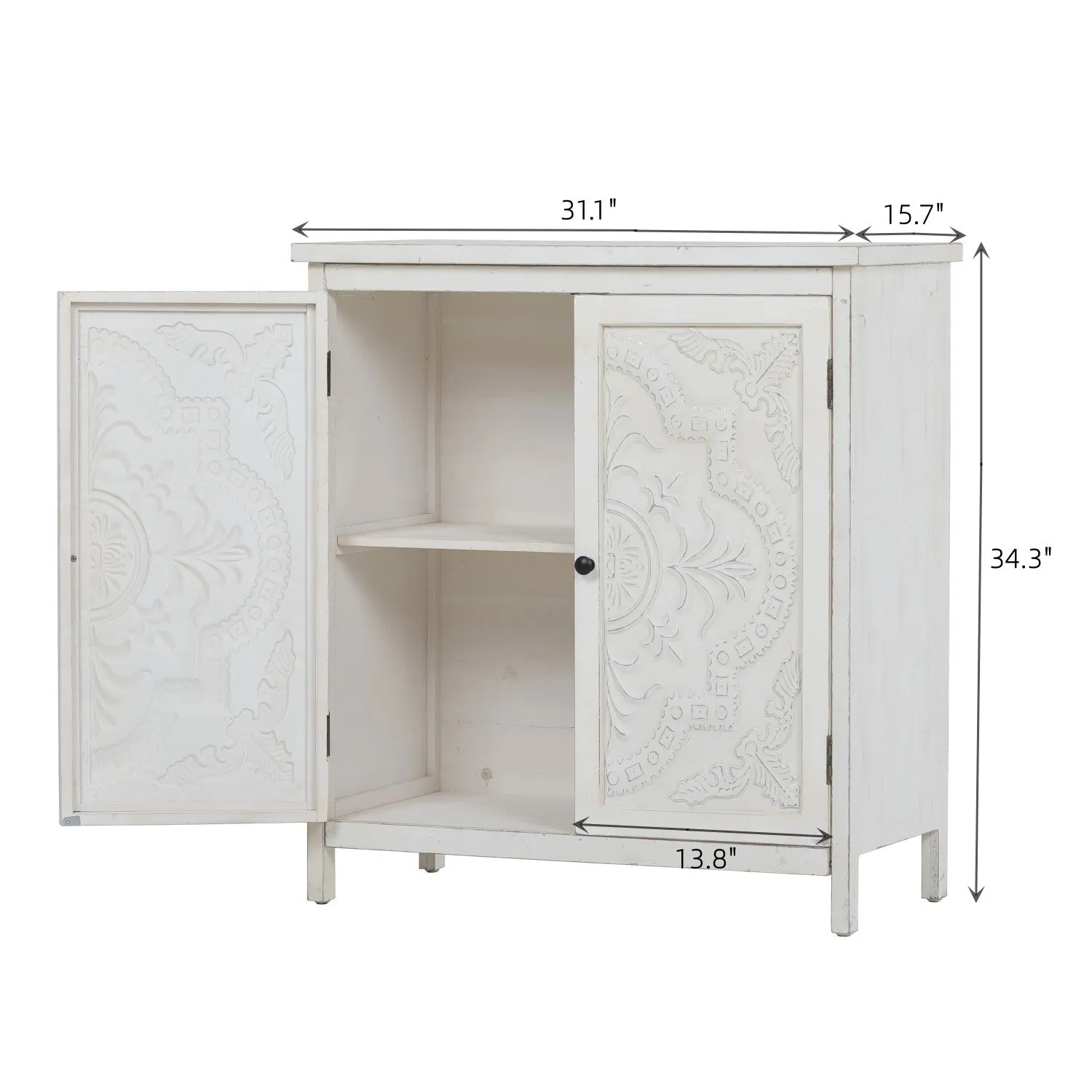 Distressed Embossed  Entryway Cabinet-MFSTUDIO