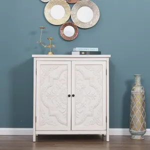 Distressed Embossed  Entryway Cabinet-MFSTUDIO