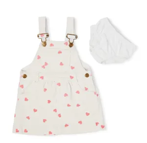 DOTTY DUNGAREES~ Heart Print Cord Dress