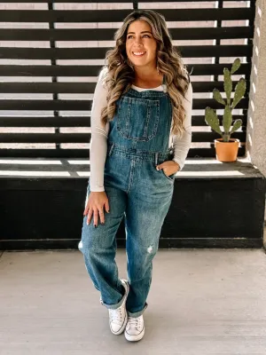Dusty Road Relaxed Denim Overalls