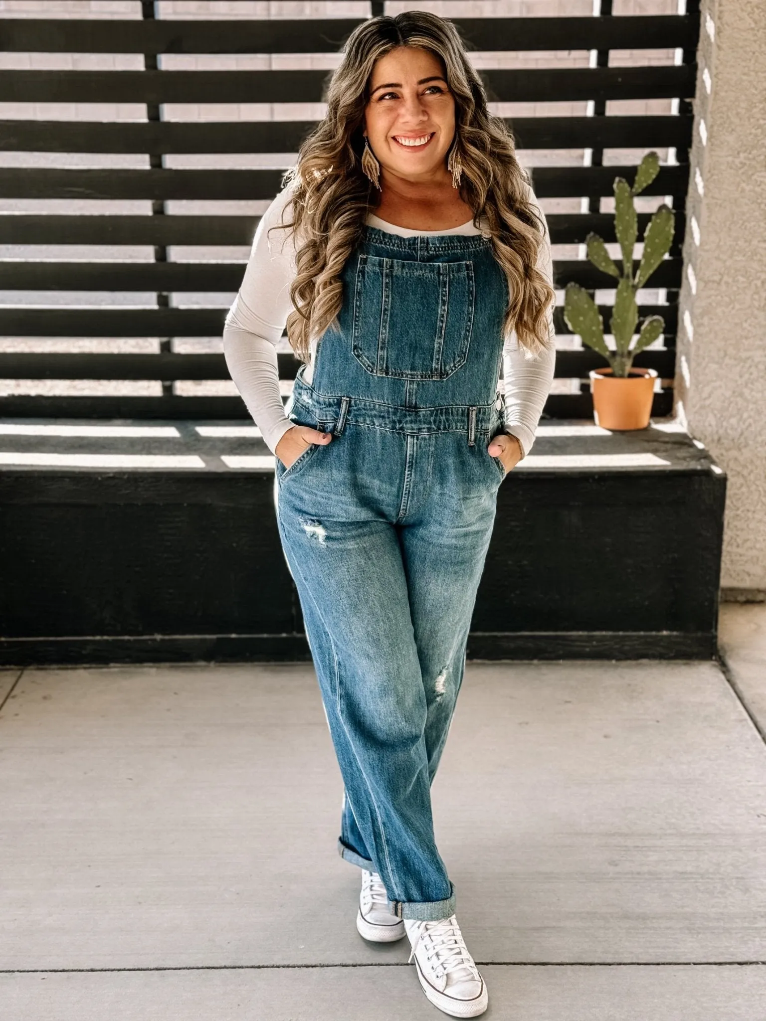 Dusty Road Relaxed Denim Overalls