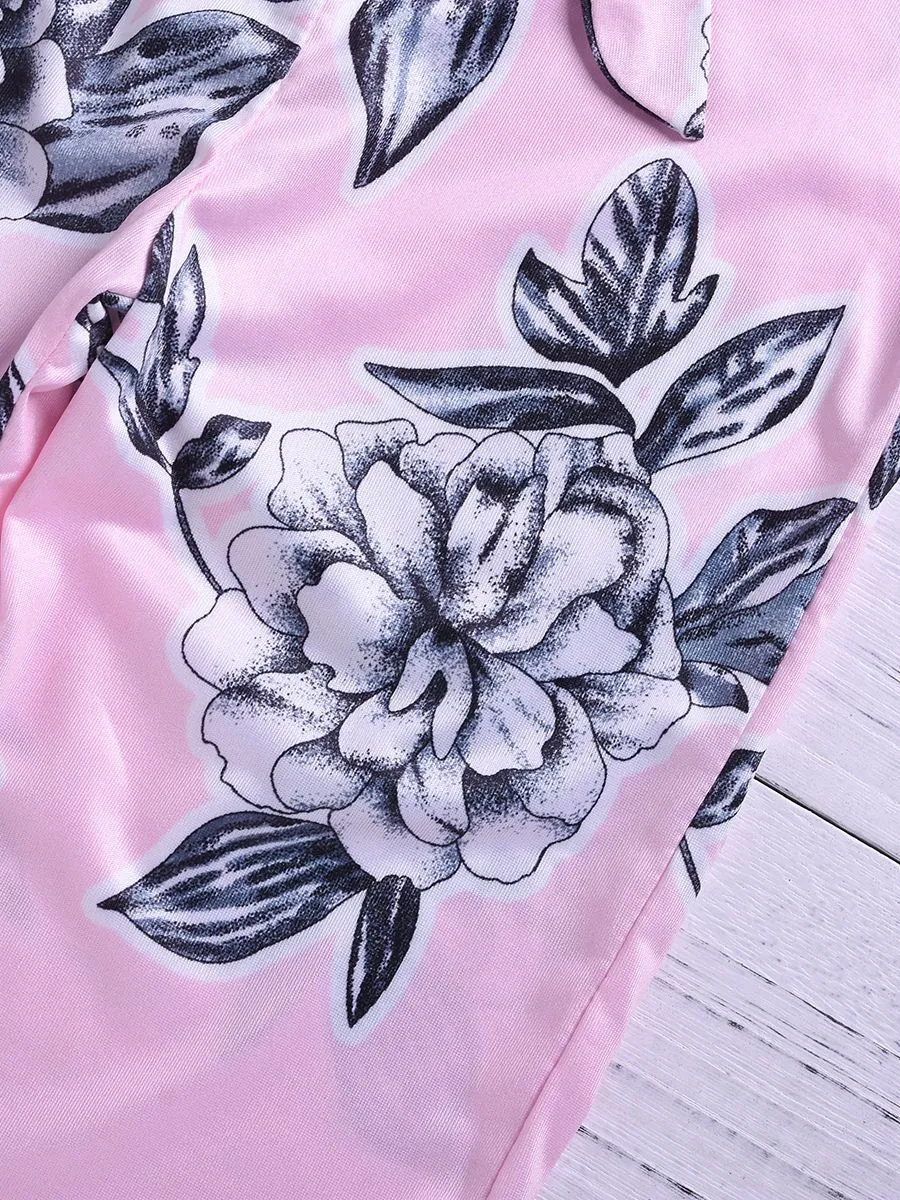 Fashion Flower Jumpsuit One Shoulder Overalls for Toddler Little Girl