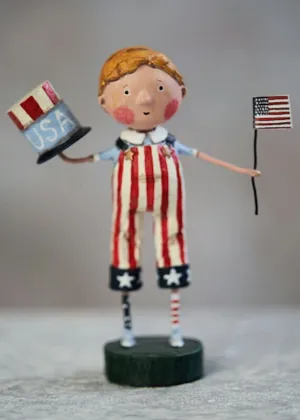 Folk Art Lori Mitchell Land that I Love Patriotic  Collectible 6" 11146