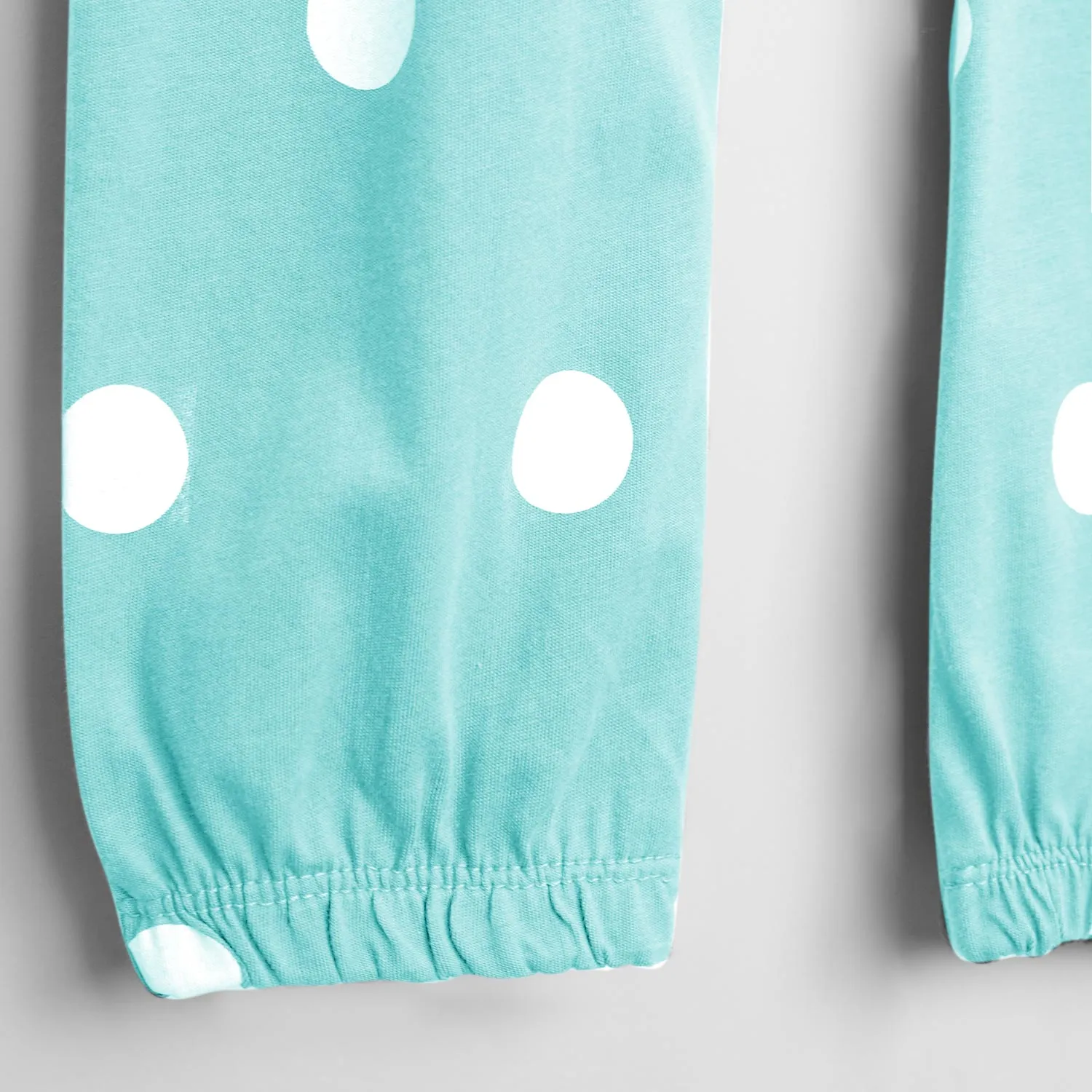 Girls Fashion All Over Polka Dots Printed Soft Cotton Frill Jumpsuit