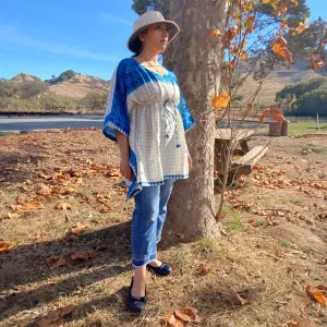 Jaal Ikat Kaftan Top-Freesize