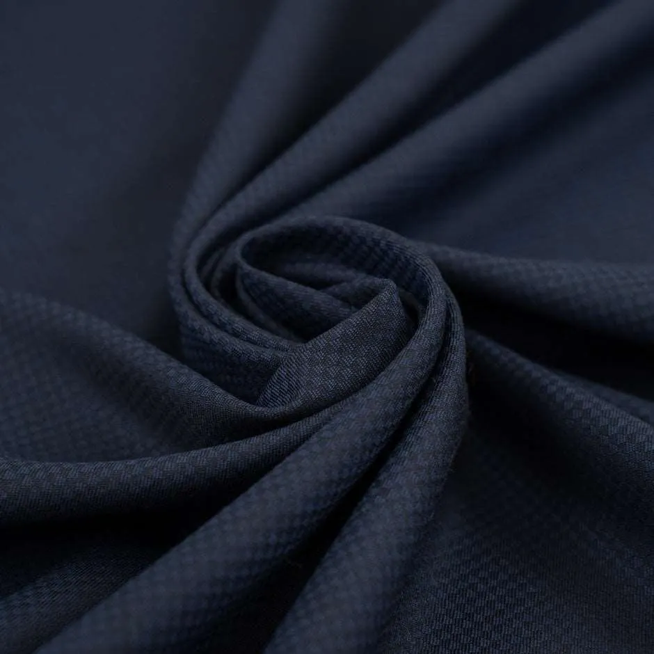 Light Dark Blue Wool With Squares