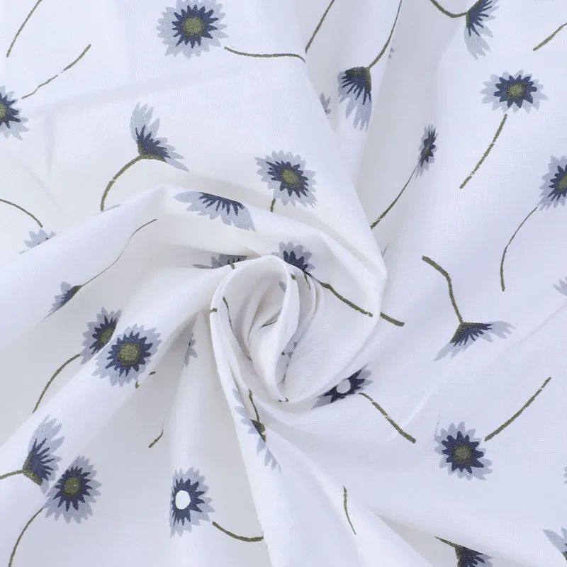 Luciana Floral Printed Bedsheet - Blue