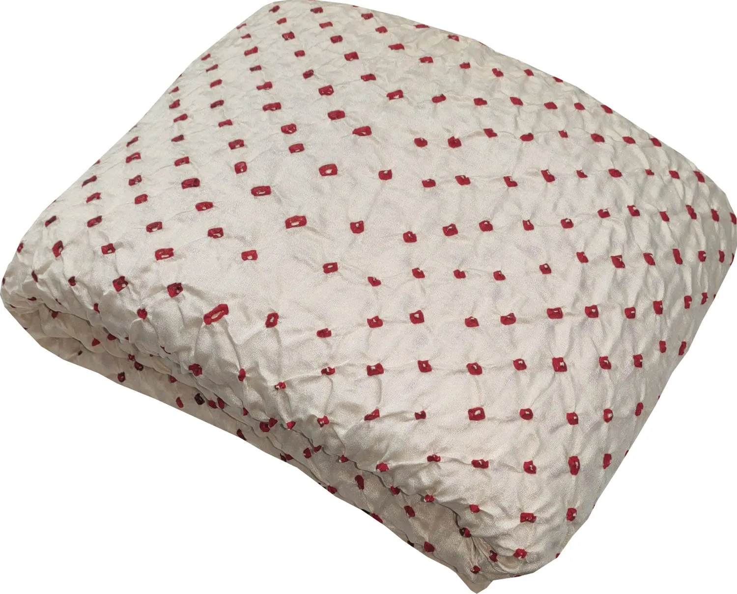 Luxurious Off White Bandhani Gajji Silk Fabric ( 6 Mtr )