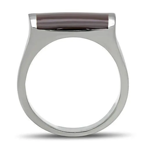 Mens Brown Stainless Steel Epoxy Rings Style Tk327