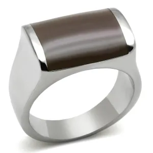 Mens Brown Stainless Steel Epoxy Rings Style Tk327