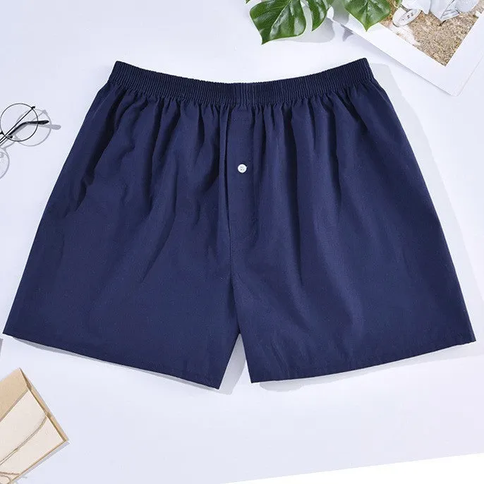 Men's Casual Arrow Pants Woven Printed Cotton Plaid Loose Breathable Boxer Briefs