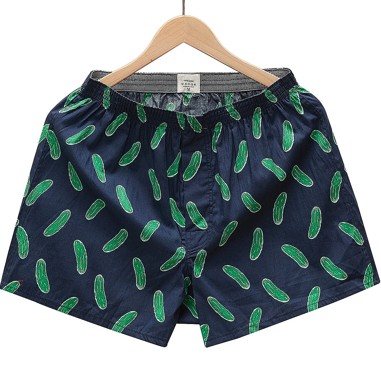 Men's Casual Arrow Pants Woven Printed Cotton Plaid Loose Breathable Boxer Briefs
