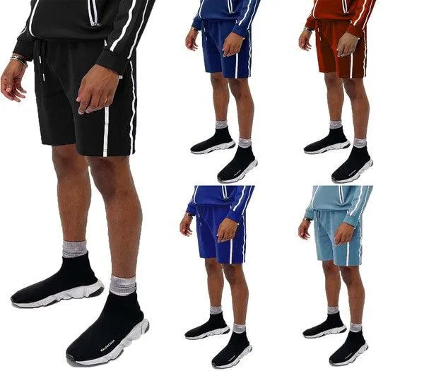 Mens Casual Taped Side Stripe Shorts