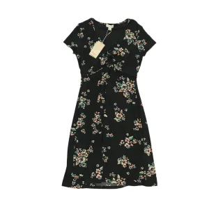 Monsoon dress womens size 10 black floral summer stretch fabric