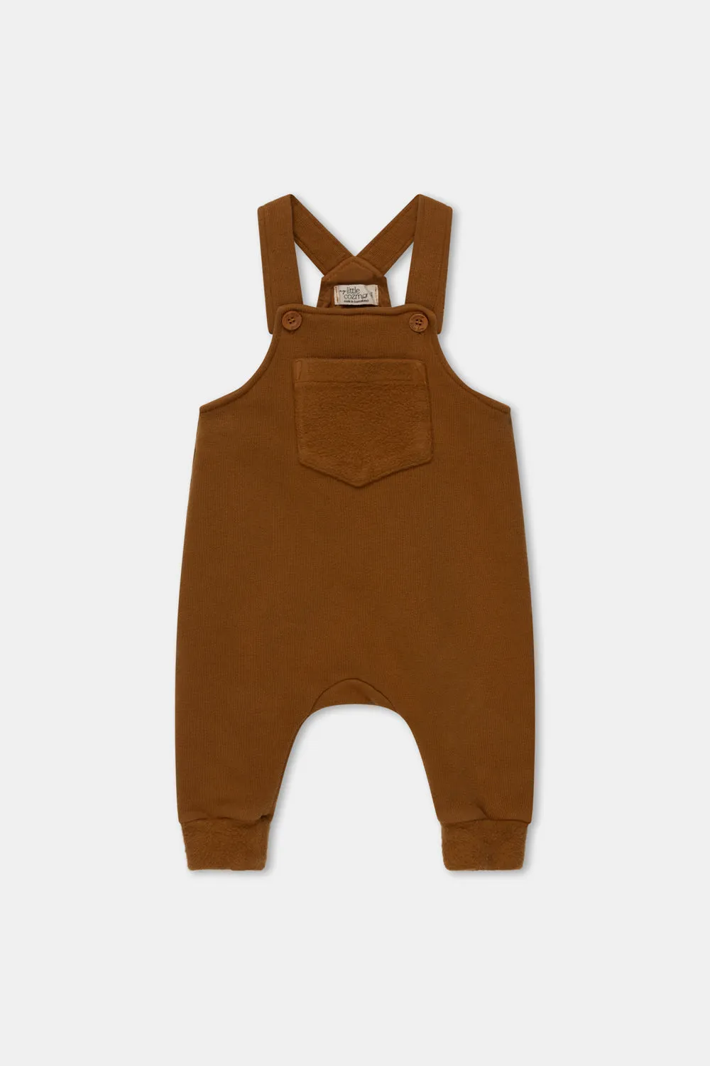 Organic plush baby overalls