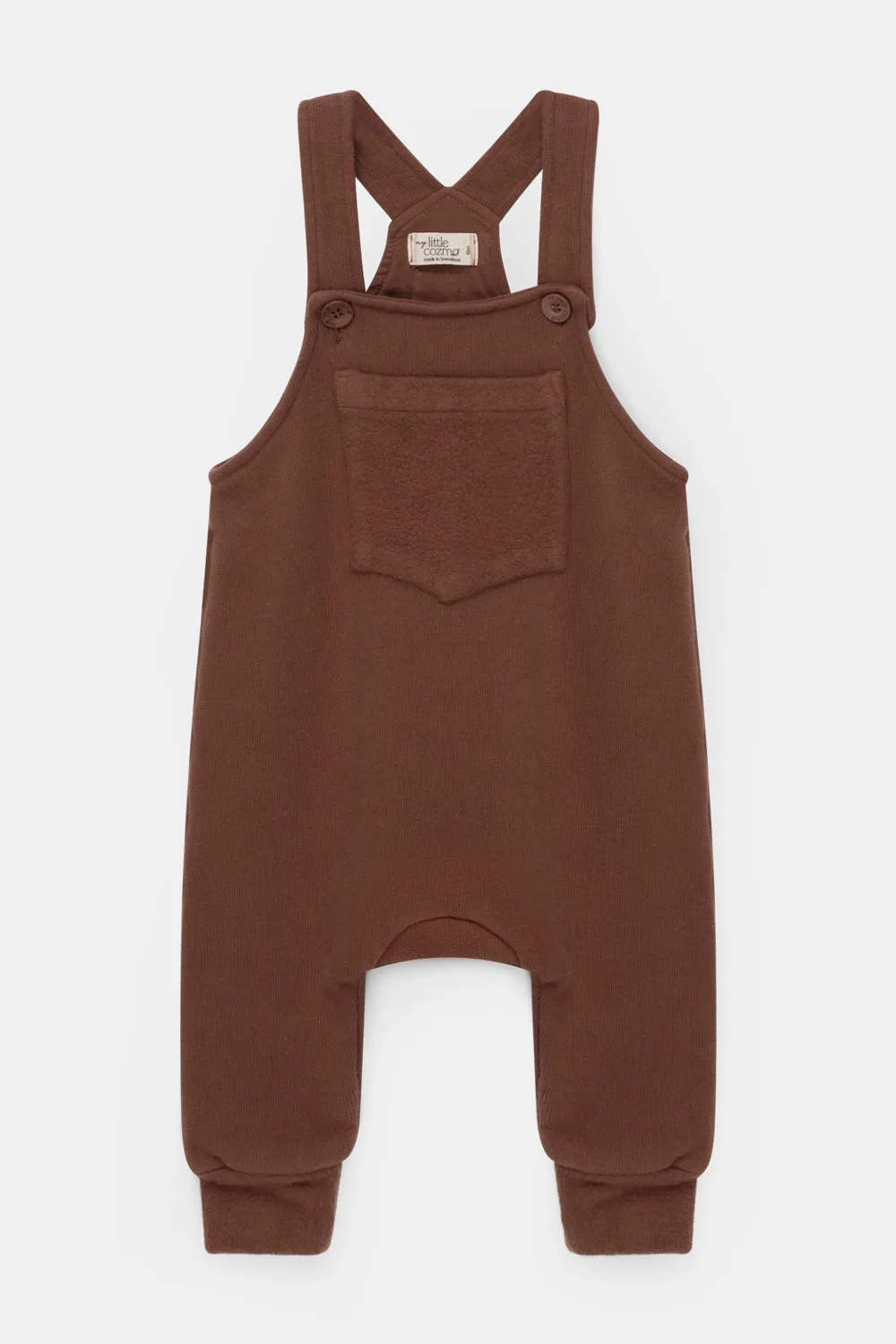 Organic plush baby overalls