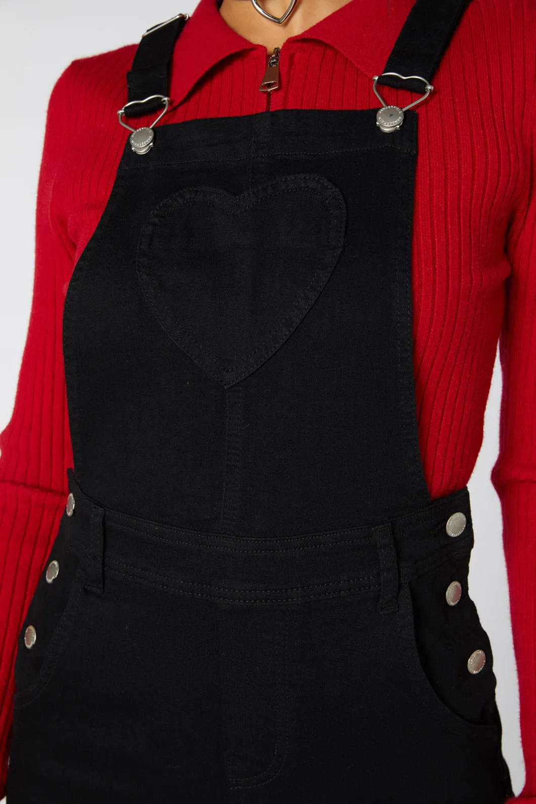 Pocket Heart Denim Overall