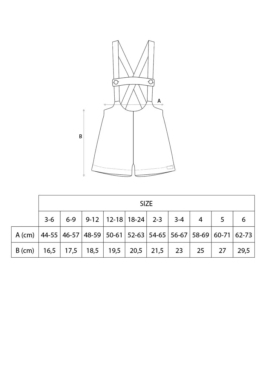 Popelin Green Check Woolen Short Dungarees With Straps
