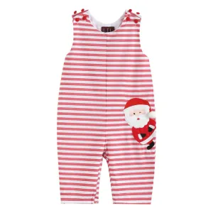 Red and White Striped Santa Overalls