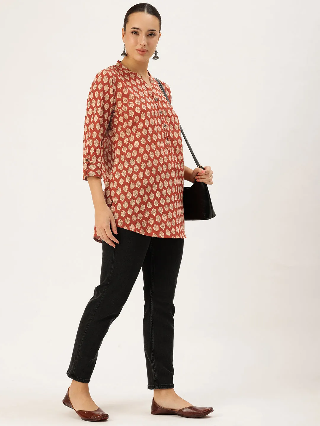 Red Ethnic Printed Tunic