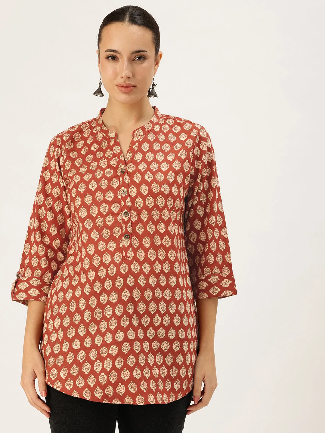 Red Ethnic Printed Tunic