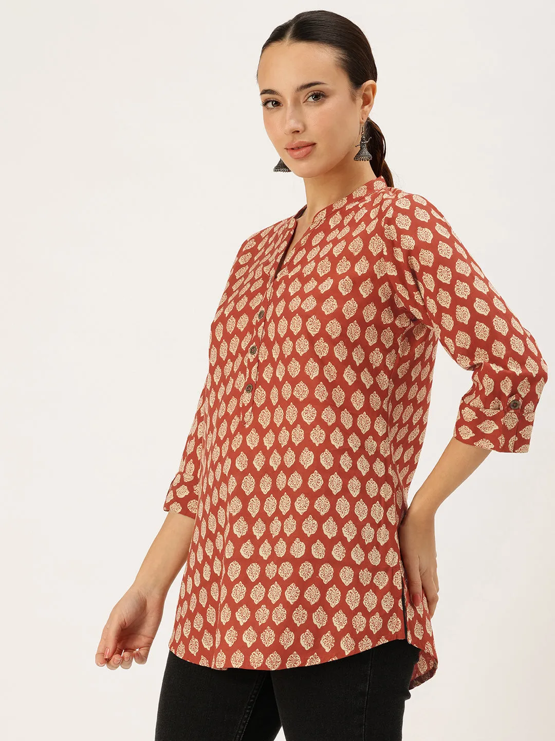 Red Ethnic Printed Tunic