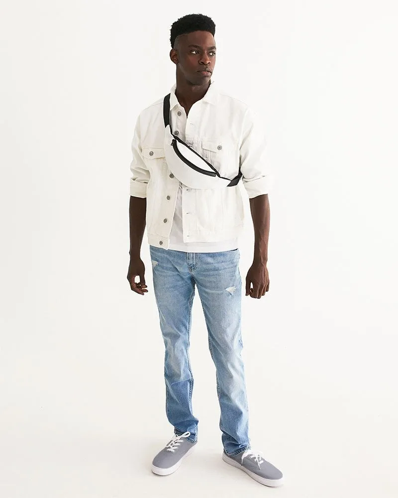 Shaded Pale Blue Gray Canvas Sneakers | Men's | C10M10Y0K30