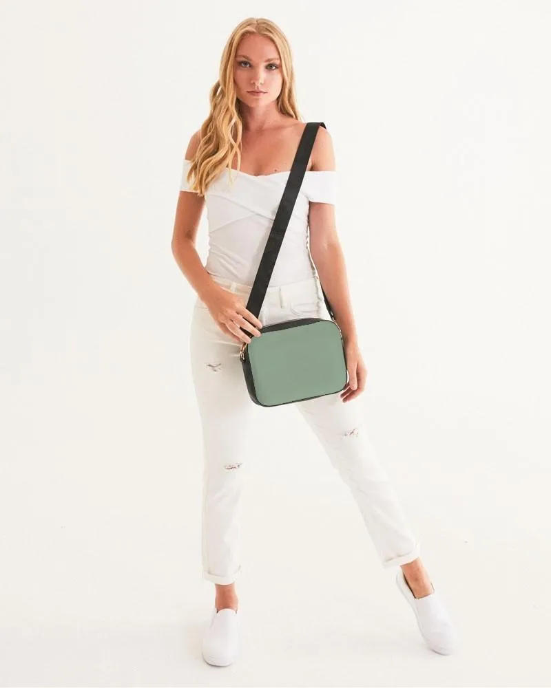 Shaded Pale Pastel Green Gray Crossbody Bag | C22M0Y30K30