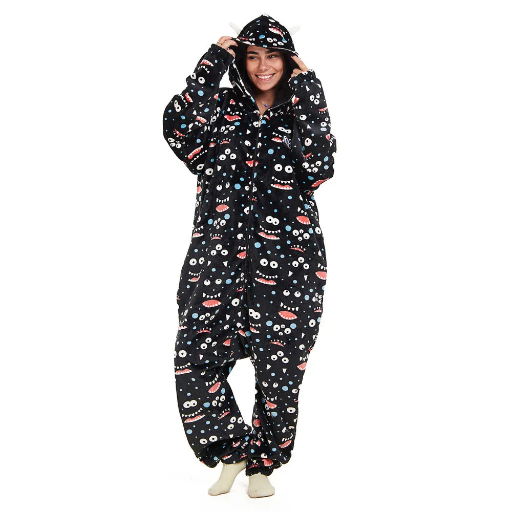 Snuggs Blanket Onesie Black monster